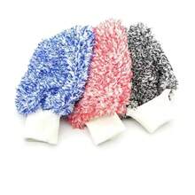 1PC Microfiber Car Wash Mitt Super Absorbent Lint Free Scratch Resistant Car Cleaning Glove For Auto Detailing - A - View 1