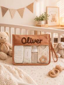 Personalized Transparent Baby Storage Bag, Customizable Name Diaper Bag, Essential Storage Bag For Baby Room - Multicolor - View 5