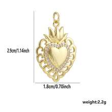 1pc Copper Asymmetrical Heart & Sun Pendant DIY Bracelet Necklace Anklet Charm, Niche Layering Accessory For Best Friends, Valentine's Day, Beach Vacation, Coworker Gift, Mother's Day - Multicolor - View 21