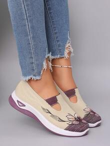 STEPREACH Zapatos deportivos casuales de mujer de primavera, zapatos planos de malla, ligeros, duraderos, transpirables, cómodos, mocasines sin cordones - Albaricoque - Ver 4