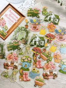 1 Pack 30pcs Vintage Autumn Farm Stickers For Planner DIY Collage Decoration Photo Album Scrapbook Journal - Autumn Harvest Handmade - View 5