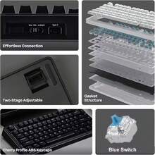 AULA F75 Wired Mechanical Keyboard RGB Backlight Gasket Soft Typing PBT Keycap Compact 80 Keys Gaming Keyboard With Volume Knob - View 6
