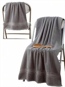 1pc Light Gray Pure Cotton Thin Large Bath Towel/Kitchen Towel/Handkerchief, Quick Dry & Absorbent, Unisex, Suitable For All Seasons, Perfect For Bathroom, Travel, Vacation, Gift, School, Home, Beach And Hotel - Light Grey - View 15