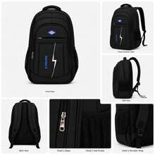 Extra Large Travel Backpack, 40*25*20cm, Carry-On Cabin Bag . Built-In Separate Shoe Compartment, Large Capacity Backpack. - Black1 - View 5