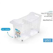 Organizador de Cozinha e Banheiro com Rodas Zylx Shopping USE Trolley Box Duo - Cesto Organizador Transparente 46x19x27cm - transparente - Ver 8
