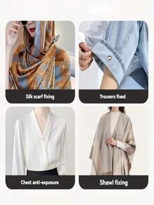 2/3 Pairs Stylish No-Sewing Buttons: Multi-Color Detachable Magnetic Buttons; Decorative Accessories For Shirts, Collars, Trousers, Cuffs, Scarves, And Headscarves. No-Sewing Garment Clips. - Round - View 8