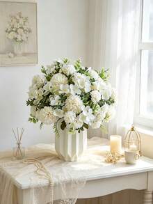 1PC Artificial Hydrangea Ball Chrysanthemums For Wedding, Engagement, Home Decoration, Valentine's Day, Graduation Ceremony - Container Free Desktop Floral Center Decoration - Perfect Gift For Home Decoration Enthusiasts And Event Planners - White - View 6