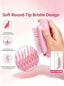 Portable 2-In-1 Spray Comb With Built-In Spray Bottle, Hydrating Comb With Soft Round Bristles, Detangling Massage Comb, Perfume Refill Bottle, Liquid Dispenser Bottle, Perfume Bottle - Multicolor - View 2