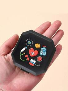 Portable Octagonal Divided Pill Box, Unisex Pill Box With Funny Capsule, Pill, Letter, And Medicine Bottle Patterns, Waterproof Mini Travel Pill Box, Portable First Aid Kit, 6-Compartment Capsule/Pill Storage Box, Travel Pill Box, Moisture-Proof Pill And Vitamin Container Dispenser, Essential For Travel And Home, Lightweight Pocket-Sized, Dust-Proof Design, Suitable For Daily Commute, Hiking, Business Travel, Or Camping, Creative And Practical Gift - Multicolor - View 7