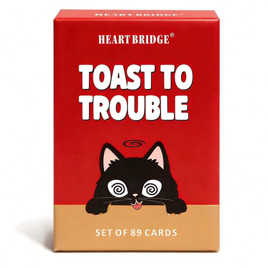 HEART BRIDGE Party Adventure Interactive Challenge Card Game, Icebreaker Entertainment Tabletop Game, Tambahkan Keseruan pada Pertemuan Harian dan Nikmati Malam Santai, Hadiah Sempurna untuk Teman dan Keluarga untuk Halloween/Natal/Thanksgiving, Cocok untuk Malam Permainan - Merah - View 1