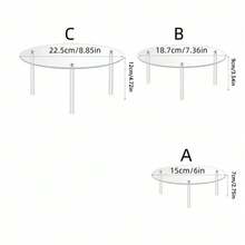 Support de gâteau rond décoratif pour table de desserts, présentoir en acrylique, support d'affichage transparent avec ornement en cristal pour anniversaire et mariage - Blanc - Voir 6