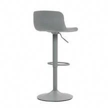 Rotating Bar Stool Set Of 2, Grey Plastic Backrest Synthetic Leather - 灰色 - 查看 8
