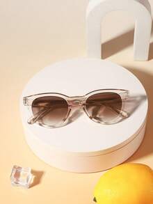 1pc Unisex Kids Cat Eye Frame Fashion Glasses, Casual Cool Street Style, Suitable For Daily Outdoor Activities And Play, Comes With Glasses Case - Multicolor - View 7