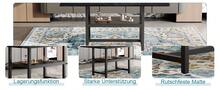 Rectangle Dining Table Industrial Style Walnut Finish, Seats 4-6 People, With Shelf And Black Metal - 黑色 - 查看 10