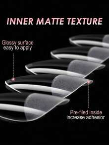 240pcs Soft Gel Nail Tips, Semi-Matte Full Coverage Fake Nails M Size Almond French Style Thin Front Thick Back More Fit And Secure Peelable Gel Extension Nail Capsules Nail Art Supplies Suitable For Girls And Women Nail DIY - Clear - View 4