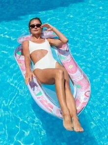 Inflatable Pool Float | Fun Glitter Sunflower Design With Headrest - Pool Float Lounge, Raft, Hammock | Water Park Party, Summer Lakeside Sunbathing, Easy To Carry, Pool Float - Multicolor - View 6