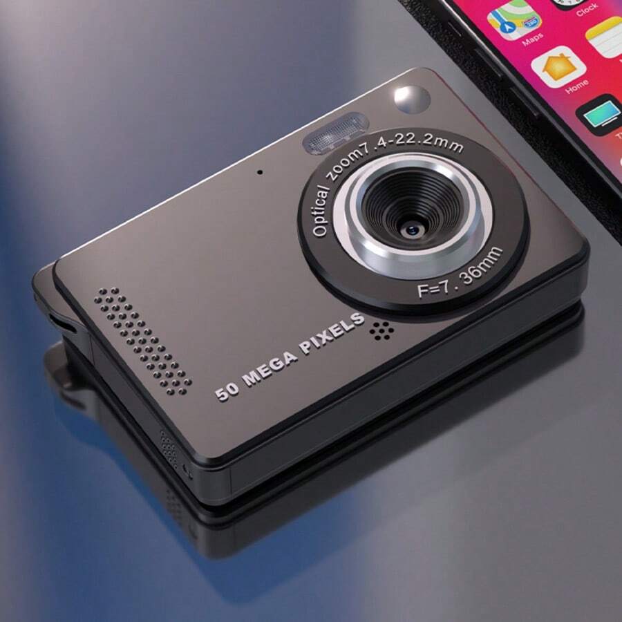 4K Portable Vlogging Camera 50MP Digital Camera, 16X Optical Zoom, 2.8'' LCD Display, Continuous & Timer Shooting, 700mAh Battery, SD Card Sold Separately