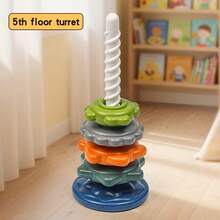 1 Set Multi-Shape Rotating Tower Toy, Rotating Stacking And Matching Game, Enhances Color Recognition, Cognitive Development Toy, Children's Holiday Toy - Multicolor - View 11