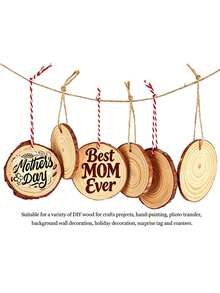 5pcs/10pcs Bulk Round Wood Slices, Undrilled, With Bark, DIY Wood Crafts, Suitable For Hand Painting, Pyrography, Carving, Christmas Tree Decoration, Wedding Gift Tags, Thanksgiving Autumn Tabletop Decor And Making Artistic Coasters - Round Wooden Board - View 6