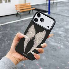 Y2K 時尚可愛亮片暗黑天使翅膀保護手機殼，適用於 iPhone 17 Pro Max 17 Pro 17 16 Pro Max 16 Pro 16 15 Pro Max 15 Pro 15 14 Pro Max 14 Pro 14 13 Pro Max 13 Pro 13，復古女孩風防震軟殼後蓋 - 彩色 - 查看 3