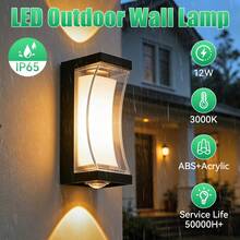 CANMEIJIA 1pc Modern LED Wall Light, Indoor Wall Light, Outdoor Wall Light, AC85-265V, White Light 6500K/Warm Light 3000K, Outdoor Waterproof Wall Light, Suitable For Garden, Yard, Balcony, Stairs, Villa, Garage - 12W LED Wall Light - View 12