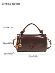 Fashionable And Versatile Handbag, Elegant And High-End Texture Shoulder Crossbody Bag, Exquisite Pendant, Suitable For Shopping, Commuting - Coffee - View 6
