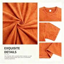 100% Cotton Geographic Inspired Dragonfly Graphic Baby T Shirt For Men And Women |  Exquisite Design |  Loose And Comfortable | Shirts Y2k - 水洗橘色 - 查看 3