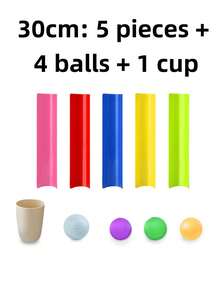 10pcs Random Color U-Shaped Groove Energy Transmission Outdoor Expansion Training Team Building Game Props Funny Sports Competition Equipment (Ball And Groove Color Random) - Multicolor - View 5