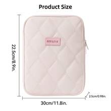 DANYCASE Funda Protectora para Tablet de 11 Pulgadas Acolchada Suave Bolsa Portátil para Tablet Compatible con iPad - Patrón acolchado rosa claro - Ver 7