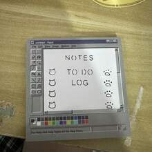 Papel de notas con bocetos de computadora vintage, 50 páginas - cuadrado, perfecto para personas creativas y entornos de oficina, ideal para estilo vintage hecho a mano, utilizado para materiales de arte y pintura de artistas - 7,5*7,5 cm - Ver 4