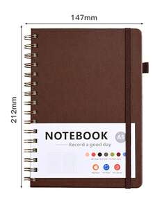 Cuaderno de espiral con líneas para mujeres & hombres, cuaderno para trabajo, toma de notas y suministros de oficina y escuela, A5, cuaderno con encuadernación de doble alambre perfecto para suministros de oficina & hogar y escuela - multicolor - Ver 12