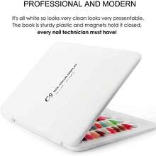 C9 Nail Polish Color Display Book, Portable White Foldable Gel Nail Polish Color Card With Replaceable Fake Nail Tips, Reusable Nail Color Sample Display Box, Professional Salon Nail Artist Color Palette Storage Book, Suitable For Home Nail Studio - White - View 2