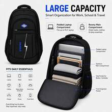 Extra Large Travel Backpack, 40*25*20cm, Carry-On Cabin Bag . Built-In Separate Shoe Compartment, Large Capacity Backpack. - Black1 - View 8