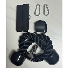 Heavy Duty Gym Cable Attachment Set, Includes Tricep Rope, 2 Workout Handles, 1 Door Anchor, Suitable For Home Fitness, Resistance Training And Pulley Systems - Black - View 9