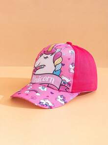 1PC Kids Cartoon Unicorn Baseball Cap, Fashionable Colorblock Duck Bill Hat, Suitable For Kids Daily, Vacation, School Sun Protection, Multiple Styles Available - Multicolor - View 8