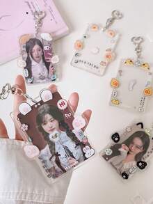 1 PC Cute Animal Card Set, 3-Inch Protective Set, Star Chaser Small Card Display Set, Student ID Set, Pendant, Back To School - Multicolor - View 7