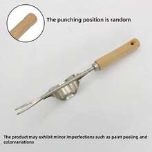 1pc Stainless Steel Weeding Fork With Wooden Handle, Garden Hand Tool, Lawn Weeder, Outdoor Yard Root Remover - One Size Fits All - View 12