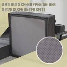 Modern Sofa Bed Frame Beige 2 Seat - 深灰色雙座 - 查看 8