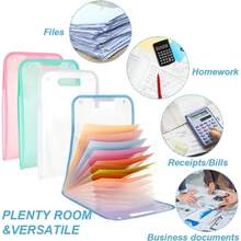 Accordion-Style Document Organizer - A4 Size Folder, 13 Expandable Document Pockets, A4 Expandable Vertical Document Organizer, Large Capacity Portable Receipt/Document Organizer, Suitable For Office, Study, Document Storage And Paper Storage - Multicolor - View 2
