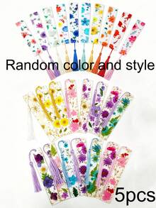Marcapáginas de acrílico con flores, marcapáginas transparentes de colores con borlas, marcapáginas de flores lindas, adecuados para mujeres, maestros, estudiantes, amantes de los libros, 4 estilos, regalos literarios para ratones de biblioteca, accesorios para leer libros, regalos de vuelta a la escuela (color y estilo aleatorios) - A - Ver 9
