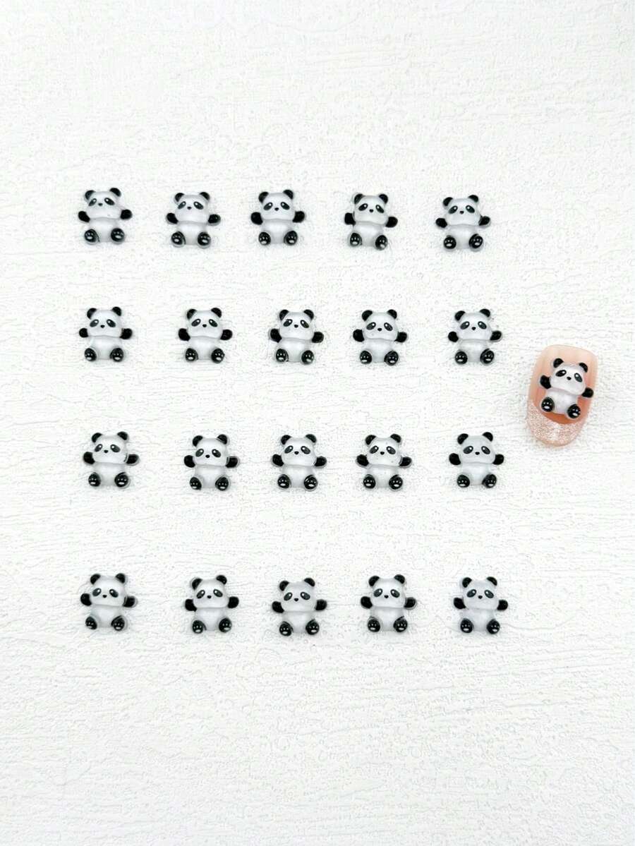 20 Pcs/Bag Kawaii Clear Cartoon Cute Flatback Resin Animal Cartoon Bear Resin Art 3D Nail Charm Nails Nail Supplies Nail Charms - Multicolor - View 1