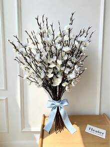 14/12/6pcs White Artificial Plum Blossoms, Realistic Faux Plum Flowers, Suitable For Wedding Decor, Room Accessories, Home Decor, Bedroom Decor, Office Decor, Hotel Decor, Garden Decor, Party Decor, Living Room Decor - Multicolor - View 9