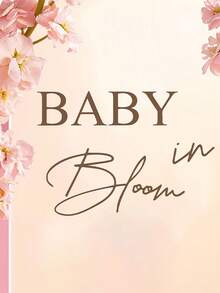 1 捲嬰兒洗禮派對裝飾自黏貼紙「Baby In Bloom」嬰兒性別揭曉拍照背景貼紙 - 彩色 - 查看 2