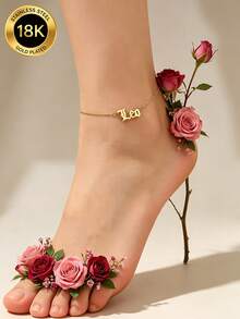 MONALLY 18K Gold Plated Bohemian Vacation Style Minimalist 12 Zodiac Signs Anklet Women's Stainless Steel Unique Design Foot Jewelry Beach Versatile Accessory Gift - Anklet - View 1