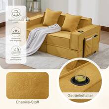 Modern Sofa Bed Frame Beige 2 Seat - 黃色雙座 - 查看 2