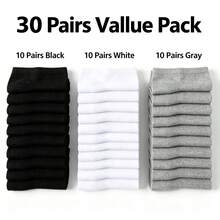 Men's 30 Pairs Printed Short Socks, Soft High Elasticity Antibacterial Breathable Cotton Sports Socks, Suitable For Sports And Daily Wear, Back To School Season - A - View 3