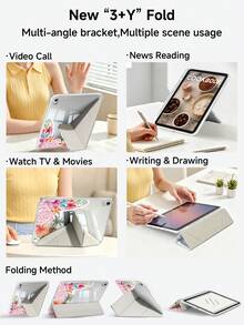 椰子樹、海洋與海龜插圖保護殼，相容 iPad Air 8(M4)2026(11 吋)、Air 4/5 10.9 吋、7/8/9 代 10.2 吋，內建筆槽，相容 Tab S6 10.4 吋，相容 Kindle 11 代(2022/2024)、Kindle Clara 2E、Clara Colour、Clara BW (6 吋) 與 Libra Colour (7 吋)，可愛女孩風時尚設計，適合生日與節日 - 彩色 - 查看 7