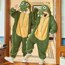 Fluffy Coral Fleece Hooded Animal , Warm Loose Cartoon Loungewear For Winter - Multicolor - View 4