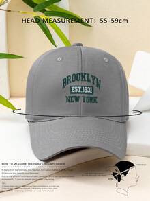1件/2件 Y2K 滑雪帽 中性款 刺繡字母 BROOKLYN NEW YORK 防曬透氣時尚棒球帽 適合日常戶外旅行防曬穿搭 - 灰色 - 查看 2