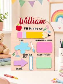Personalized First Day Of School Sign Customizable Text Writable Photo Prop Commemorative Board Record Growth Classroom Decoration - Multicolor 4 - View 15
